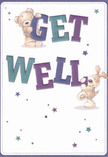 A bright, inviting get well card features two adorable friends-a teddy bear and a lively puppy-who seem to spring to life in a joyful show of warmth and optimism. They balance the richly coloured 'Get Well' letters with infectious energy, hues of deep blue and teal standing out confidently against a soft, creamy background, much like the fresh vitality Flowers Raynes Park brings to each same-day bouquet. Stars of varying shades of purple and blue twinkle playfully throughout the design, casting a whimsical glow that hints at hope and encouragement during a time of healing. The detailed, tactile fur invites you to imagine their comforting presence, exuding an emotional embrace for anyone needing support in Raynes Park. Every aspect of the card-its thoughtful illustrations, vibrant colours, and luminous atmosphere-serves as a gentle, uplifting gesture that turns a get well wish into something truly memorable.
